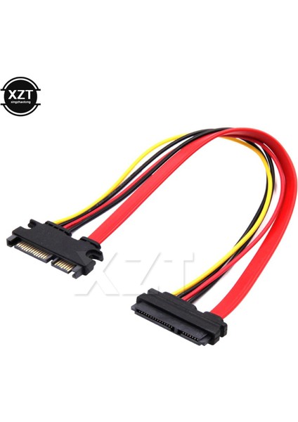 Yeni 30 cm 22PIN Sata Kablosu Erkek Kadın 7 + 15 Pin Seri Ata Sata Veri Güç Combo Uzatma Kablosu Konektörü Dönüştürücü (Yurt Dışından)