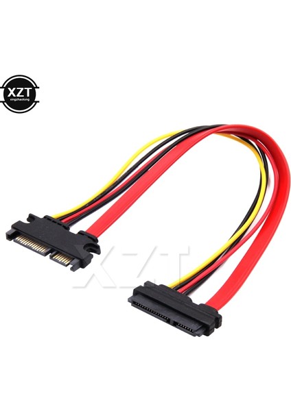 Yeni 30 cm 22PIN Sata Kablosu Erkek Kadın 7 + 15 Pin Seri Ata Sata Veri Güç Combo Uzatma Kablosu Konektörü Dönüştürücü (Yurt Dışından)