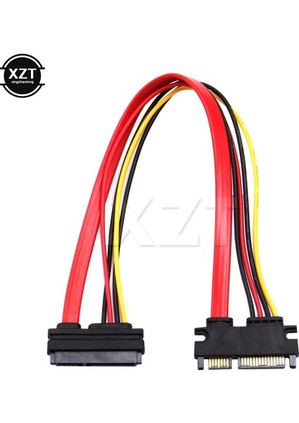 Yeni 30 cm 22PIN Sata Kablosu Erkek Kadın 7 + 15 Pin Seri Ata Sata Veri Güç Combo Uzatma Kablosu Konektörü Dönüştürücü (Yurt Dışından)