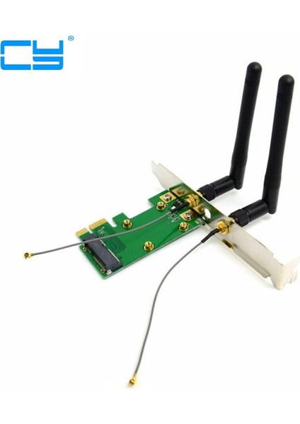 Pci-E Mini Pcı-E Pcie Pci Express To Pcie Pcı-E Express Çift Antenli Kablosuz Adaptör Kartı Ağ Internet Bilgisayar Wifi (Yurt Dışından)