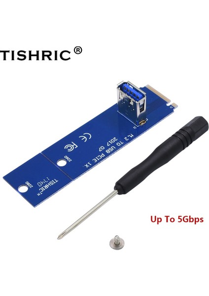 Tıshrıc Ngff M.2 USB 3.0 Transfer Kartına 5 Gbps'ye Kadar M2 M Anahtar Usb3.0 Adaptörü ile Pcı-E 16X Yükseltici Kart Btc Madenci Madenciliği Için (Yurt Dışından)