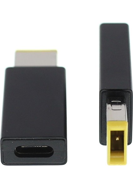 Usb-C Tip C Dişi Dikdörtgen Erkek Pd Dc Güç Adaptörü Kare Şarj Cihazı Dönüştürücü 45W/65W 3.25A Lenovo Thinkpad Dizüstü Bilgisayar Için (Yurt Dışından)