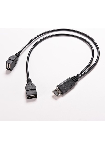 1 Adet USB 2.0 A 1 Erkek 2 Çift USB Dişi Veri Merkezi Güç Kablosu Adaptörü Y Ayırıcı USB Şarj Güç Kablosu Kablosu Uzatma Kablosu (Yurt Dışından)