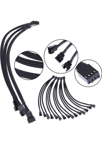 Yeni 1 Adet Splitter Siyah Kollu 26.5 cm Uzunluk Uzatma Kablosu Konektörü Yüksek Kalite 4 Pin Pwm Fan Kablosu 1 Ila 3 Yollu (Yurt Dışından) fiyatları