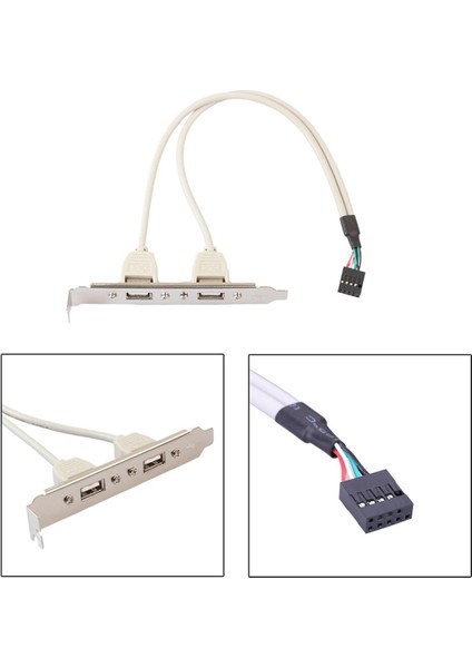 2 Port Usb2.0 Dişi 9 Pin Anakart Başlık Kablosu Adaptörü 30 cm USB Panel Kablosu Pc Masaüstü Bilgisayar (Yurt Dışından)