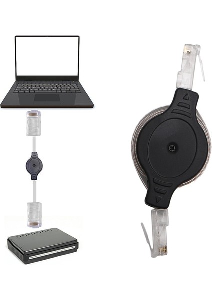 Tablet-Ootdty 1.5 M 5ft Geri Çekilebilir RJ45 Lan Ethernet Internet Ağ Kablosu Kablosu Compute-Sata To USB (Yurt Dışından)