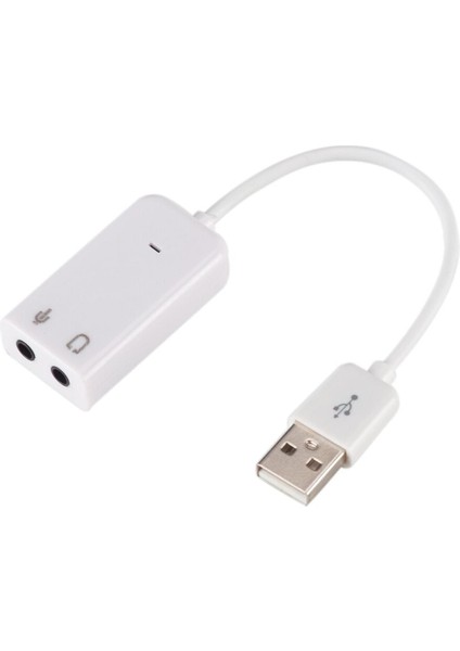 Dizüstü Pc Mac Kablolu 3D USB 2.0 Sanal 7.1 Kanal Harici USB Ses Ses Kartı Adaptörü Ses Kartları Beyaz (Yurt Dışından)