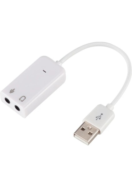Dizüstü Pc Mac Kablolu 3D USB 2.0 Sanal 7.1 Kanal Harici USB Ses Ses Kartı Adaptörü Ses Kartları Beyaz (Yurt Dışından) fırsatları