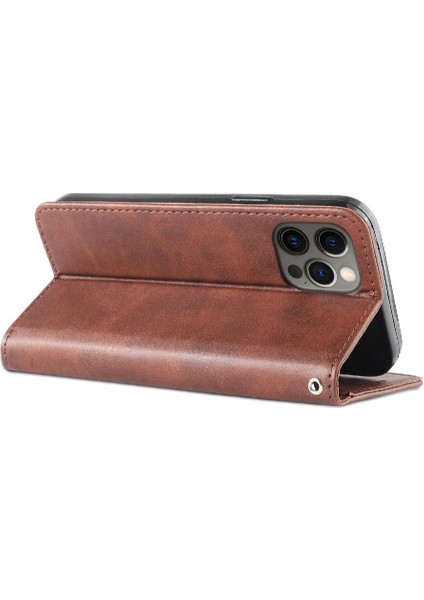 Iphone 15 Için Kılıf Pro Max Kart Ekleme Deri Folio Flip Case Tam (Yurt Dışından)