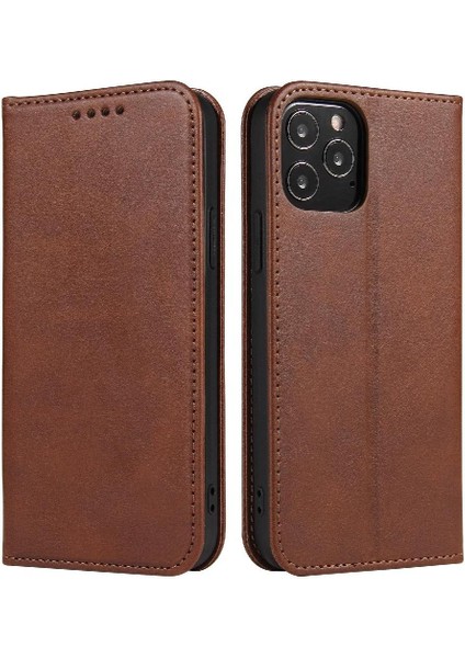 Iphone 14 Için Kılıf Pro Max Deri Folio Flip Case Manyetik Karbon Fiber (Yurt Dışından)