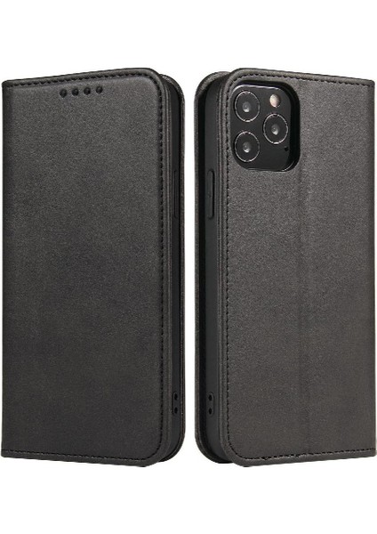 Iphone 14 Için Kılıf Pro Max Deri Folio Flip Case Manyetik Karbon Fiber (Yurt Dışından)