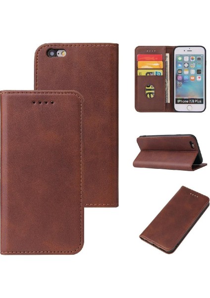 Iphone 6 Için Kılıf Artı/6s Artı Kart Ekleme Manyetik Karbon Fiber Folyo (Yurt Dışından)