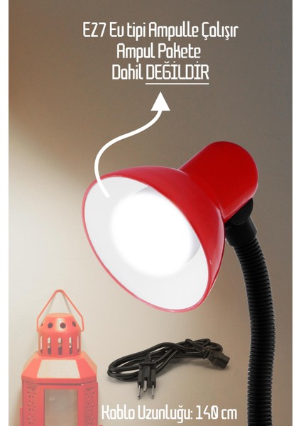 Masa Lambası Akrobat Metal 360° Açılı Ayarlanabilir Hareketli Çalışma Masası Lambası Kırmızı 203 indirimleri