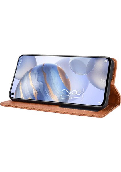 Oukitel C21 Pu Deri Manyetik Kapatma Cüzdan Için Kılıf (Yurt Dışından)