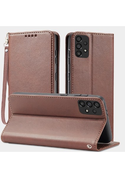 Samsung Galaxy A22 5g Tam Koruma Deri Folio Flip Case (Yurt Dışından)