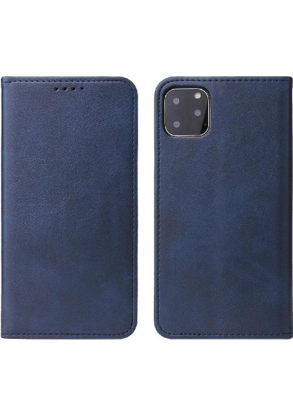 Iphone 11 Için Kılıf Deri Folio Flip Case Manyetik Karbon Fiber Kart ile (Yurt Dışından)