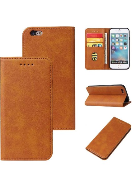 Iphone 6 Için Kılıf Artı/6s Artı Kart Ekleme Manyetik Karbon Fiber Folyo (Yurt Dışından)