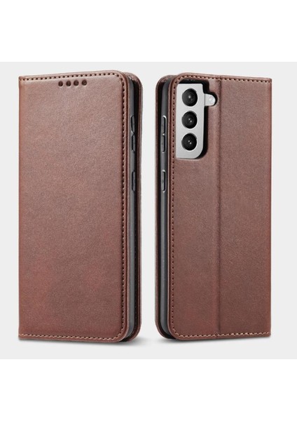 Samsung Galaxy S21 Deri Folio Flip Case Kart Ekleme ile (Yurt Dışından)