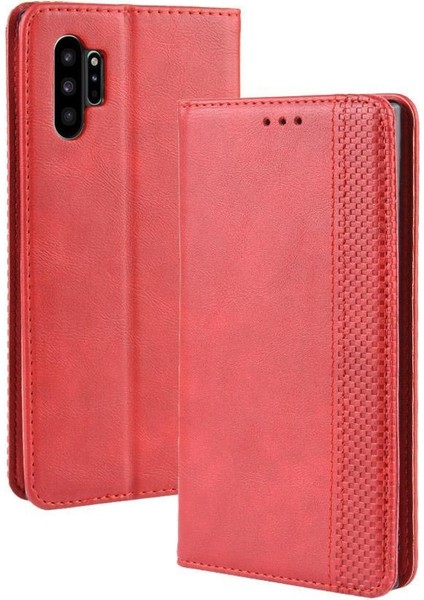 Samsung Galaxy Not 10 Artı Manyetik Kapatma Pu Deri Cüzdan (Yurt Dışından)