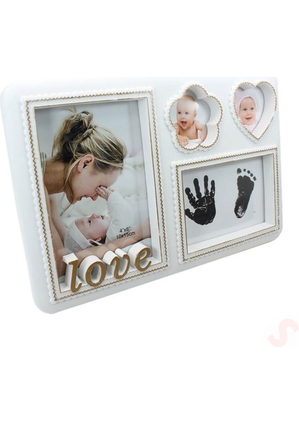 Bebek El ve Ayak İzli Resim Çerçevesi, 27cm x 18cm - Love fiyatları