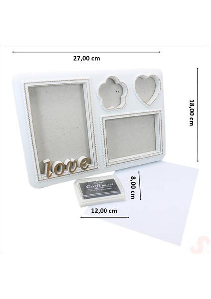 Bebek El ve Ayak İzli Resim Çerçevesi, 27cm x 18cm - Love fırsatları