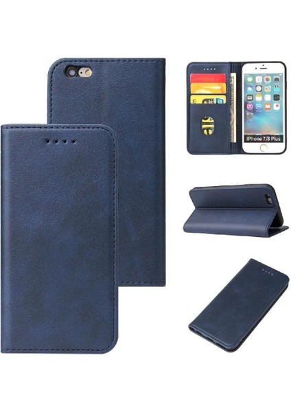 Iphone 6 Için Kılıf Artı/6s Artı Kart Ekleme Manyetik Karbon Fiber Folyo (Yurt Dışından)