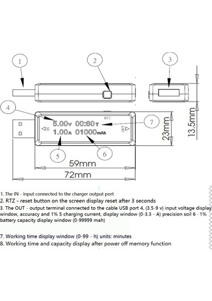 USB Qc2.0 3.0 Akım ve Gerilim Şarj Cihazı Kapasite Test Cihazı 3-20V Şarj Cihazı Güç Ölçer Voltmetre (Yurt Dışından) indirimleri