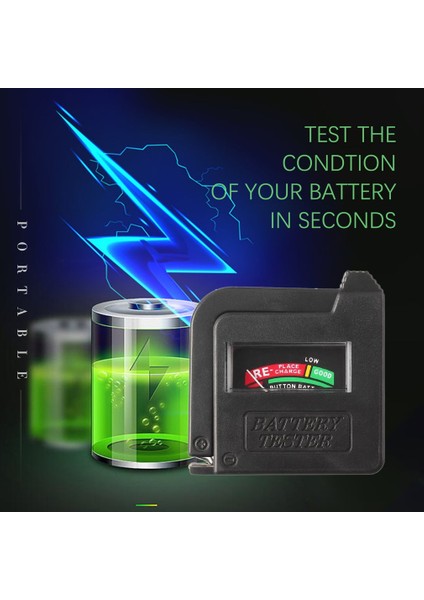 Aa Aaa CD 9V 1.5V Evrensel Hücre Pilinde Volt Test Cihazı Kontrol Göstergesi (Yurt Dışından)