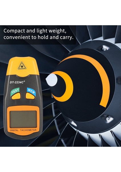 Ma DT2234C+ LCD Dijital Mini Temassız Lazer Fotoğraf Takometre Rpm Hız Test Cihazı-Gri ve Turuncu (Yurt Dışından)