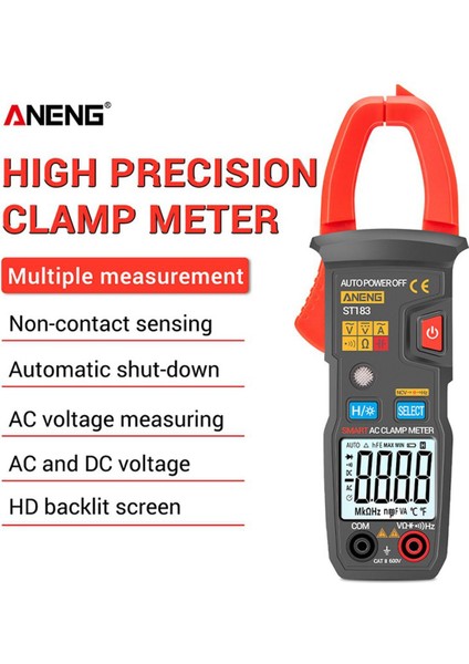 Aneng Dijital Pens Metre Ac Akım Ac/dc Gerilim Test Cihazı 6000 Sayım True Rms Multimetre Hz Kapasite Ncv Ohm Testleri (Yurt Dışından)