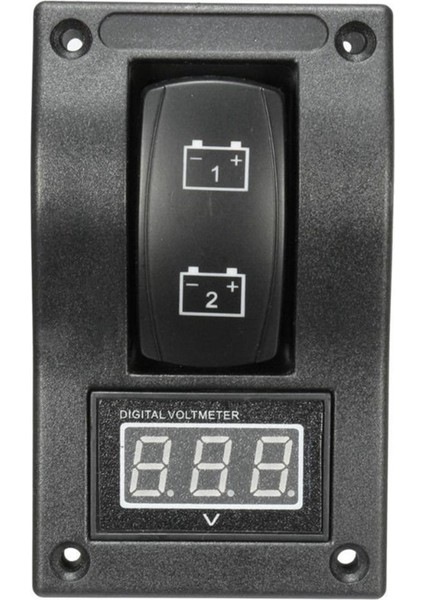 12-24V LED Çift Pil Test Paneli Rocker Anahtarı Araba Kamyon Deniz Tekne Voltmetre 4p On-Off-On (Yurt Dışından)