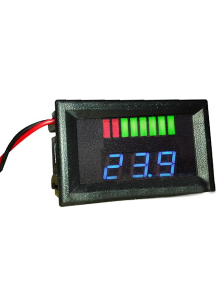 Bradoo- 12V Asit Kurşun Kapasitesi Göstergesi Şarj Seviyesi LED Test Cihazı Mavi Voltmetre (Yurt Dışından)