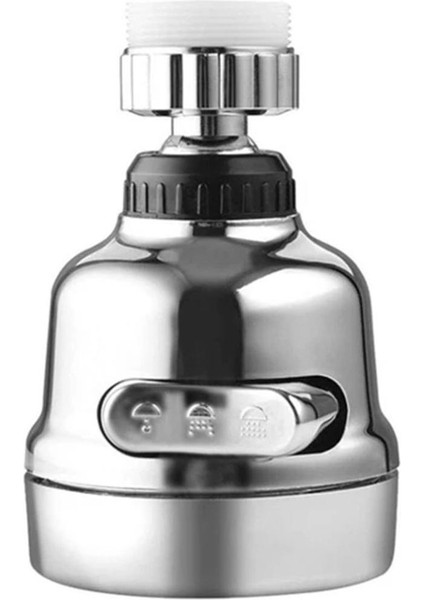 Musluk Boost Üç Hız Ayarı Sıçramaya Dayanıklı Nozul Ev Musluk Suyu Duş Su Tasarrufu Dönen Filtre Kaplama (Yurt Dışından)