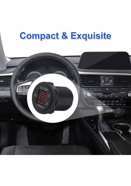 Jaerbee Çift LED Dijital Voltmetre Dc 5-30V/0.1-10A, 12V 24V Akım Gerilim Test Cihazı Multimetre Ampermetre Voltmetre (Yurt Dışından) fırsatları