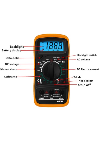 XL830L Dijital Multimetre Esr Metre Test Cihazları Otomotiv Elektrik Dmm Transistör Tepe Test Cihazı Metre Kapasite Ölçer (Yurt Dışından) fırsatları