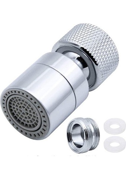 360 Derece Döner Musluk Su Tasarrufu Musluk Pirinç Ayarlanabilir 2 Mod Mutfak Banyo Musluk Fıskiye Filtresi Memesi Adaptörü ile (Yurt Dışından)