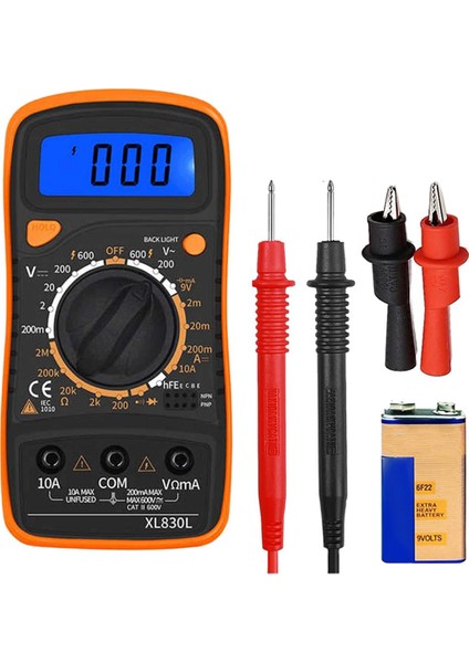 Dijital Multimetre, 2000 Sayaç Gerilim Test Cihazı, Volt Ohm Amper, Ac/dc Voltmetre Dc Akım, Diyot (Yurt Dışından)