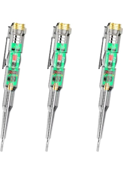 3 Adet Çift Lamba Elektrikli Kalem Akıllı Test Cihazı Kalem Indüksiyon Gücü Elektrikli Tornavida Sıfır Ölçüm Firewire (Yurt Dışından)