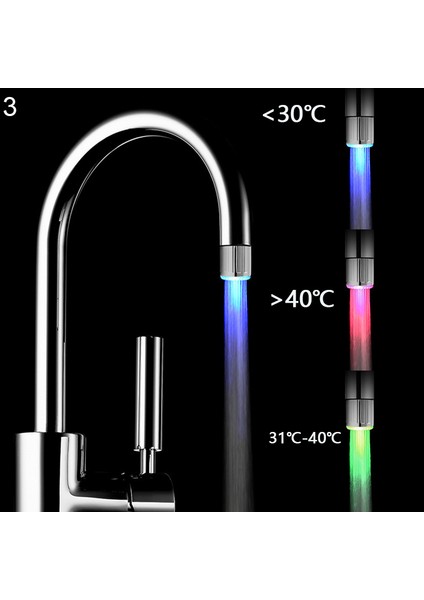 LED Işık Musluk Kafası Renk Değiştirme Sıcaklık Sensörü Su Memesi Mutfak Musluğu (Yurt Dışından) fırsatları