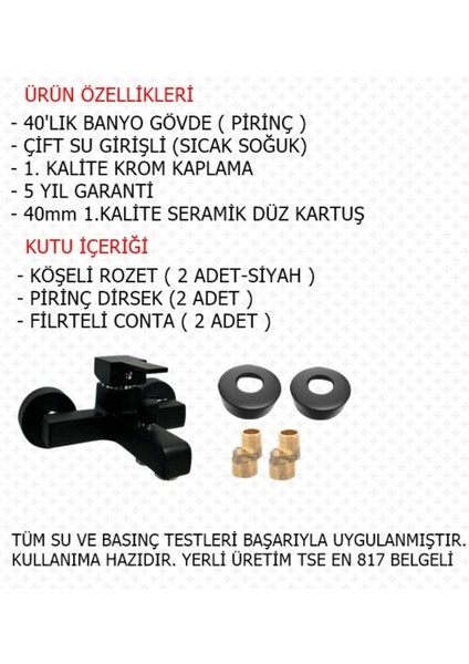 Mix Banyo Bat. Kare Mat Siyah KR-101S modelleri