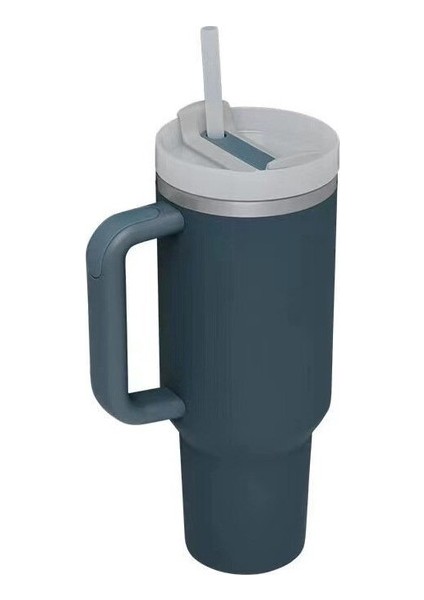 40OZ Sapır Kupa 314 Paslanmaz Çelik Kupa Vakum Çift Katmanlı Taşınabilir Buzlu Bully Saman Vakum Kupası (Yurt Dışından)