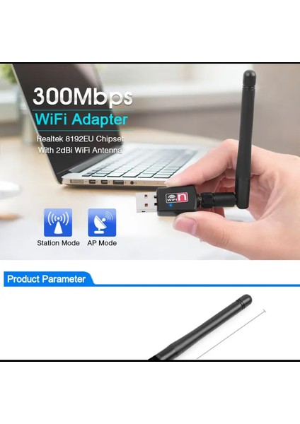 Wifi Adaptörü 300MBPS 802.11N/G/B Usb2.0 Masaüstü Dizüstü Pc Için Windows Mac Linux Için ZR93