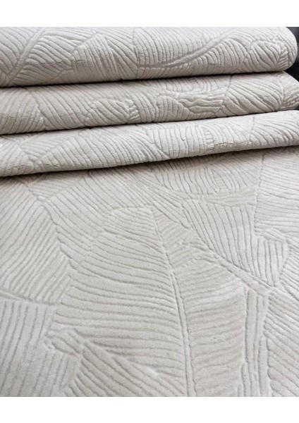 Rölyef Garden Krem Kaymaz Taban Kesme Halı Yolluk Fenomen Carpet