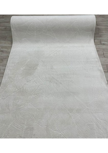 Rölyef Garden Krem Kaymaz Taban Kesme Halı Yolluk Fenomen Carpet