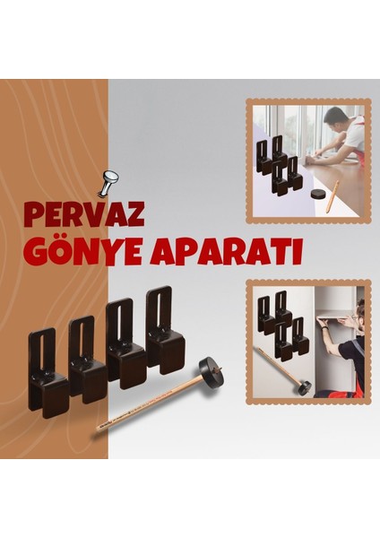 Pervaz Gönye Aparatı 4'lü ve Duvar Çizim Kalemi