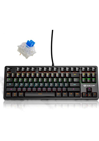 Leaven K870 Blue Switch Mekanik Gaming Oyun Klavyesi Rgb 61 Key Mavi Tuş Type-C Klavye Siyah