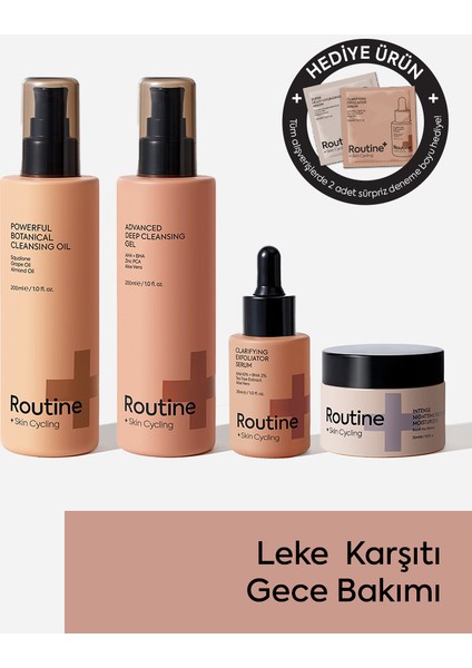 Cilt Tonu Dengeleyici ve Yeniden Yapılandırma Gece Bakım Seti | Exfoliation Night Routine