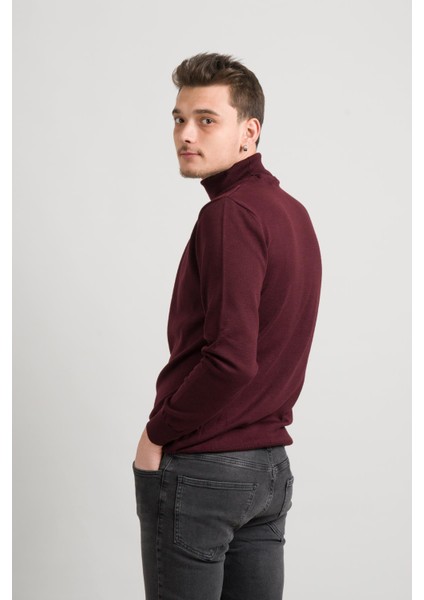 Slimfit Boğazlı Likralı Erkek Triko Kazak modelleri