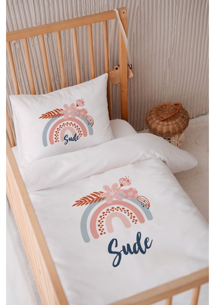 %100 Pamuk Saten Isme Özel 100X150 Bebek Yatak Nevresim Seti