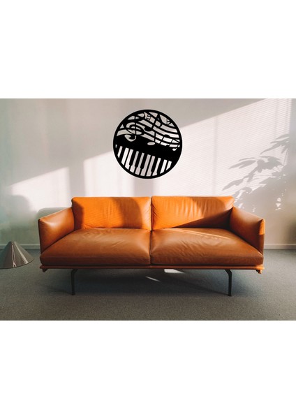 Müzi̇k Pi̇ano Sol Anahtari Ahşap Mdf Duvar Dekoru Tablo/ 40 cm